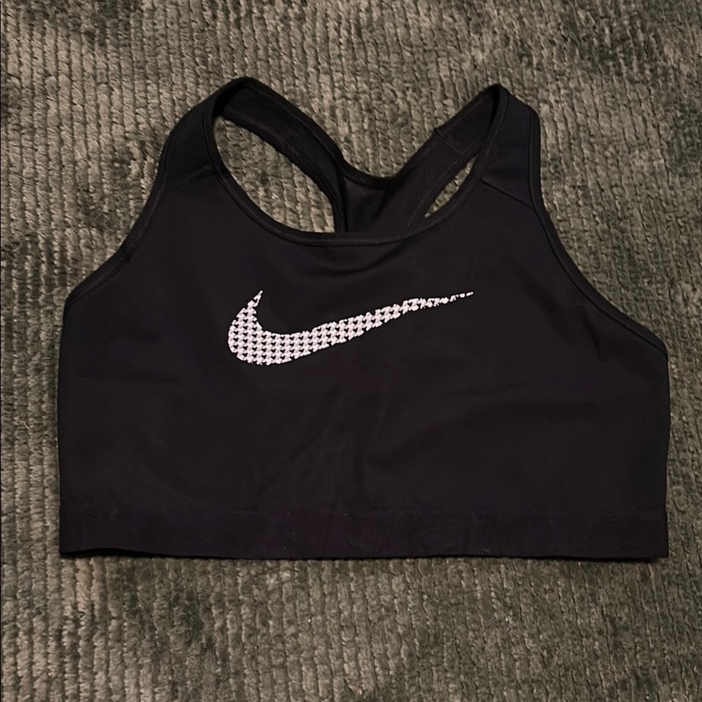 Nike Black Crop Top with Racerback and Moisture-Wicking Fabric